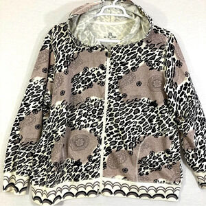 Ac-tiv-ology Animal Print Hooded Zip Up Casual Jacket size 3X